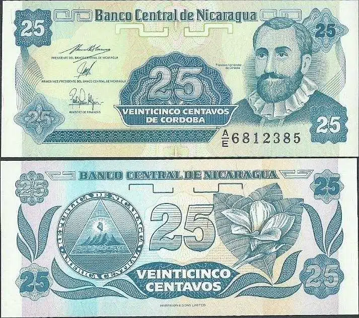 NİKARAGUA 25 CENTAVOS 1991 ÇİL KONDİSYON.
