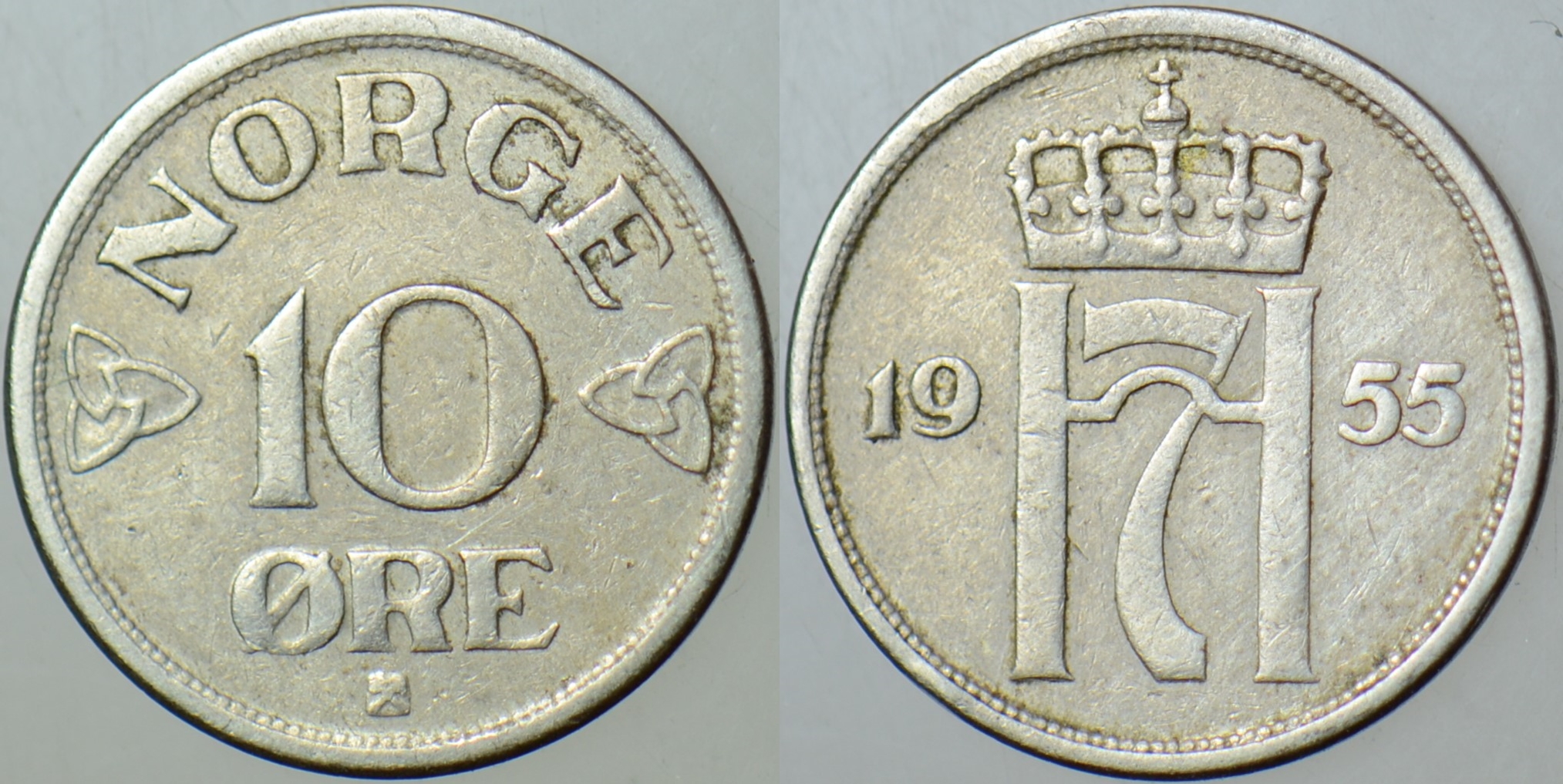 NORVEÇ 10 ÖRE 1955.