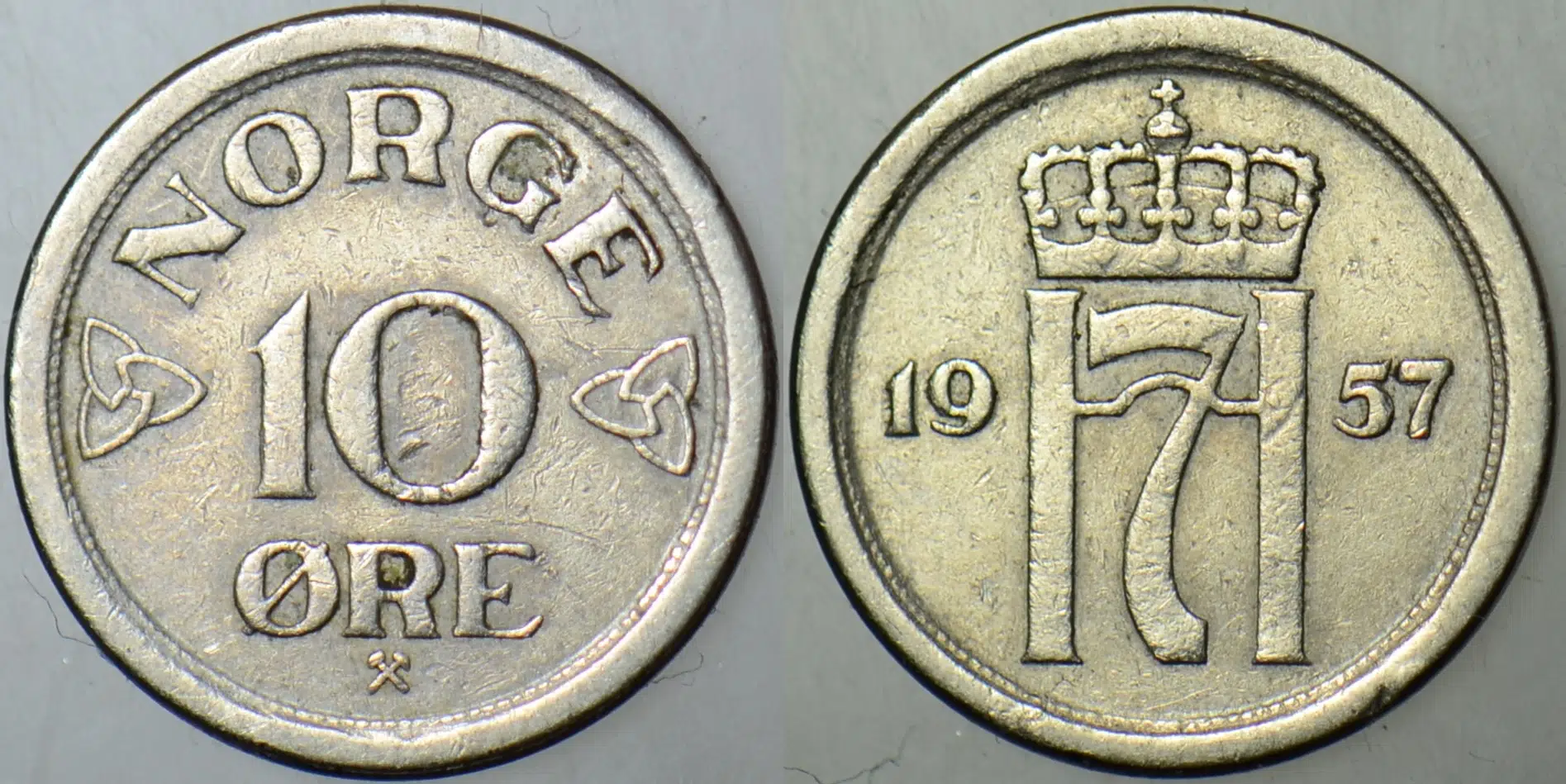 NORVEÇ 10 ÖRE 1957.