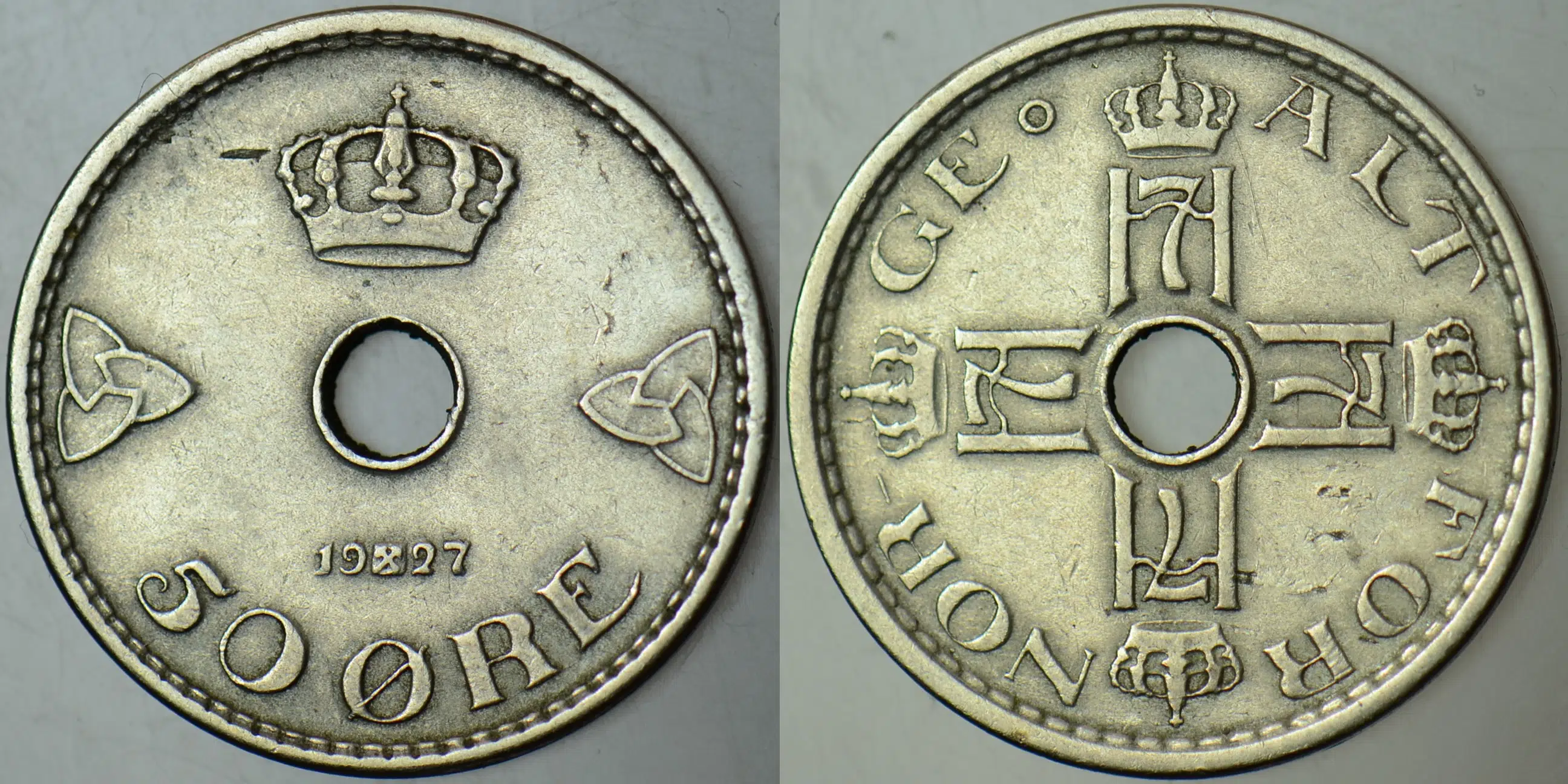 NORVEÇ 50 ÖRE 1927.