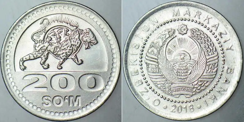 ÖZBEKİSTAN 200 SOM 2018 ÇİLALTI KONDİSYON.
