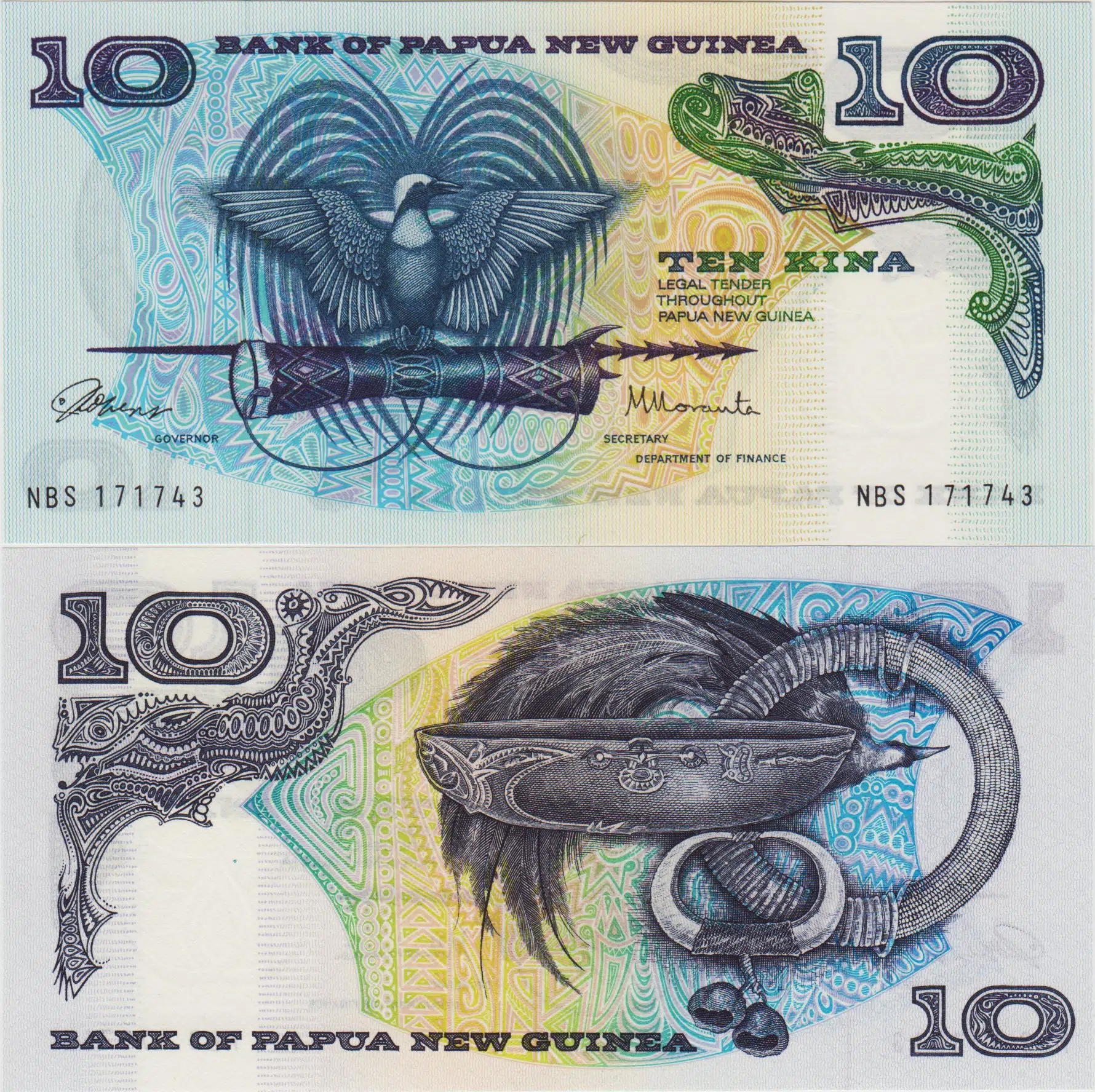 PAPUA YENİ GİNE 10 KİNA 1980 ÇİL.