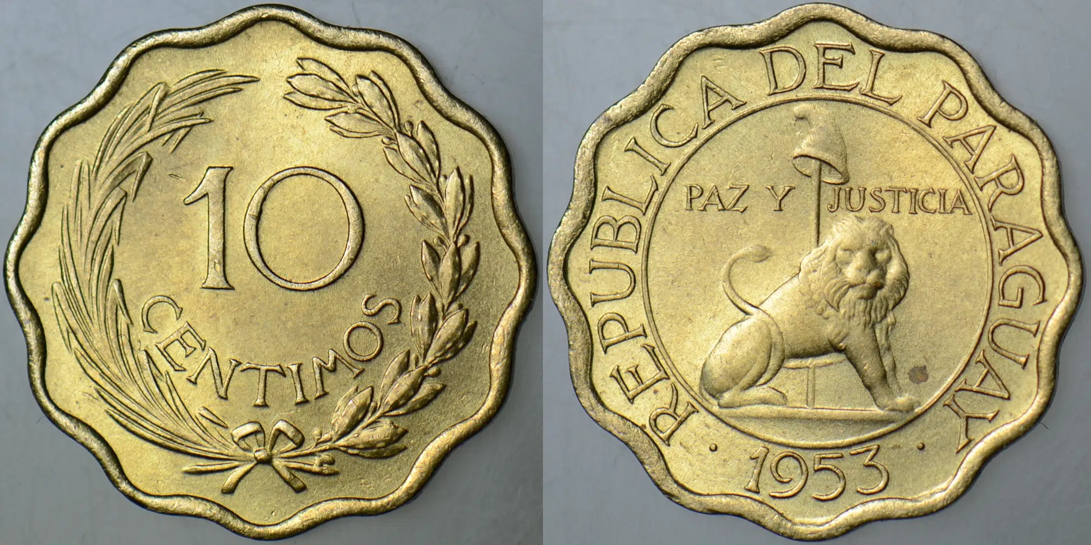 PARAGUAY 10 CENTİMOS 1953 ÇİL(-)