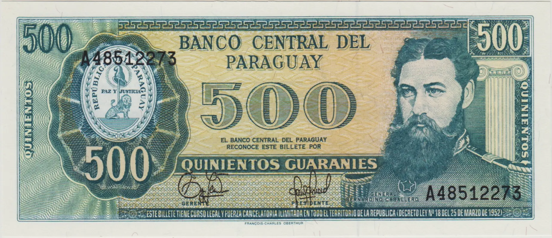 PARAGUAY 500 GUARANİ 1995 ÇİL.