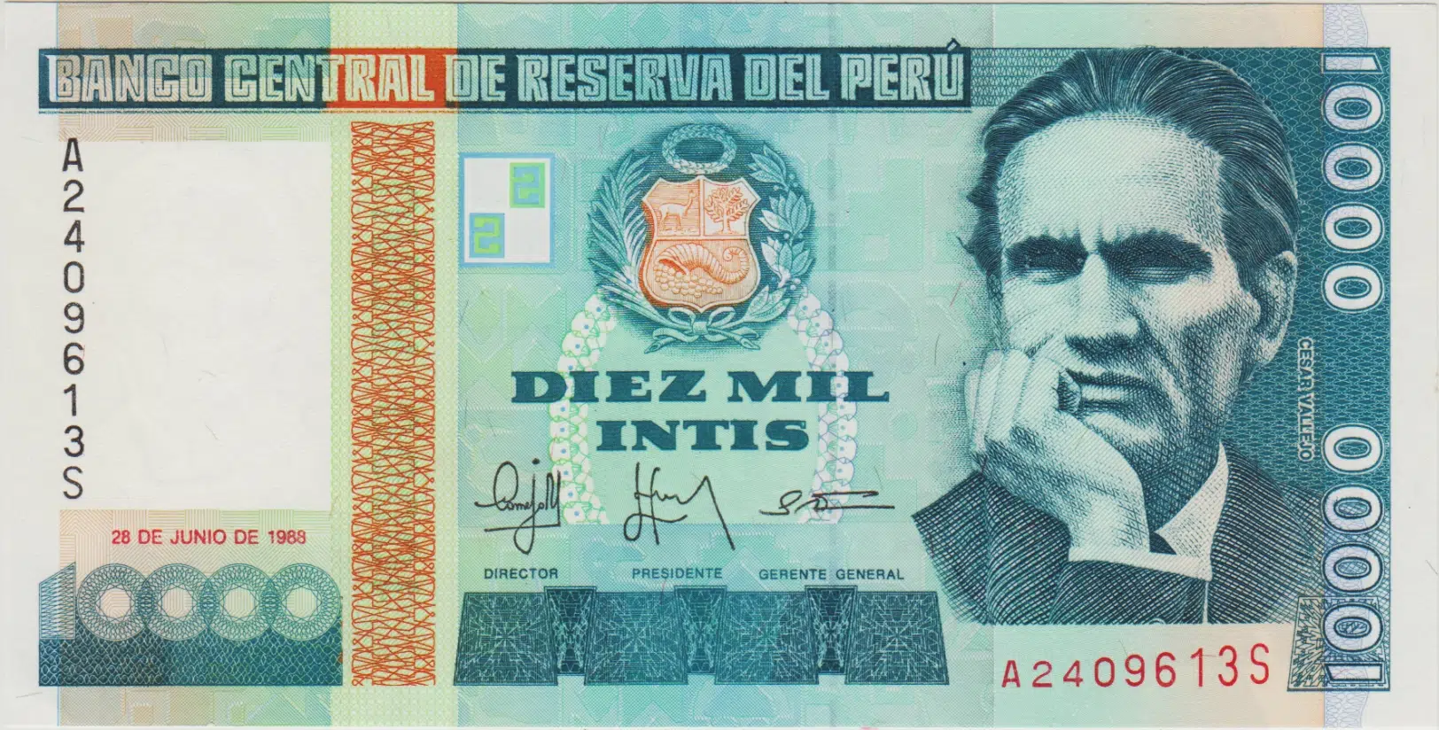PERU 10.000 İNTİS 1988 ÇİL.