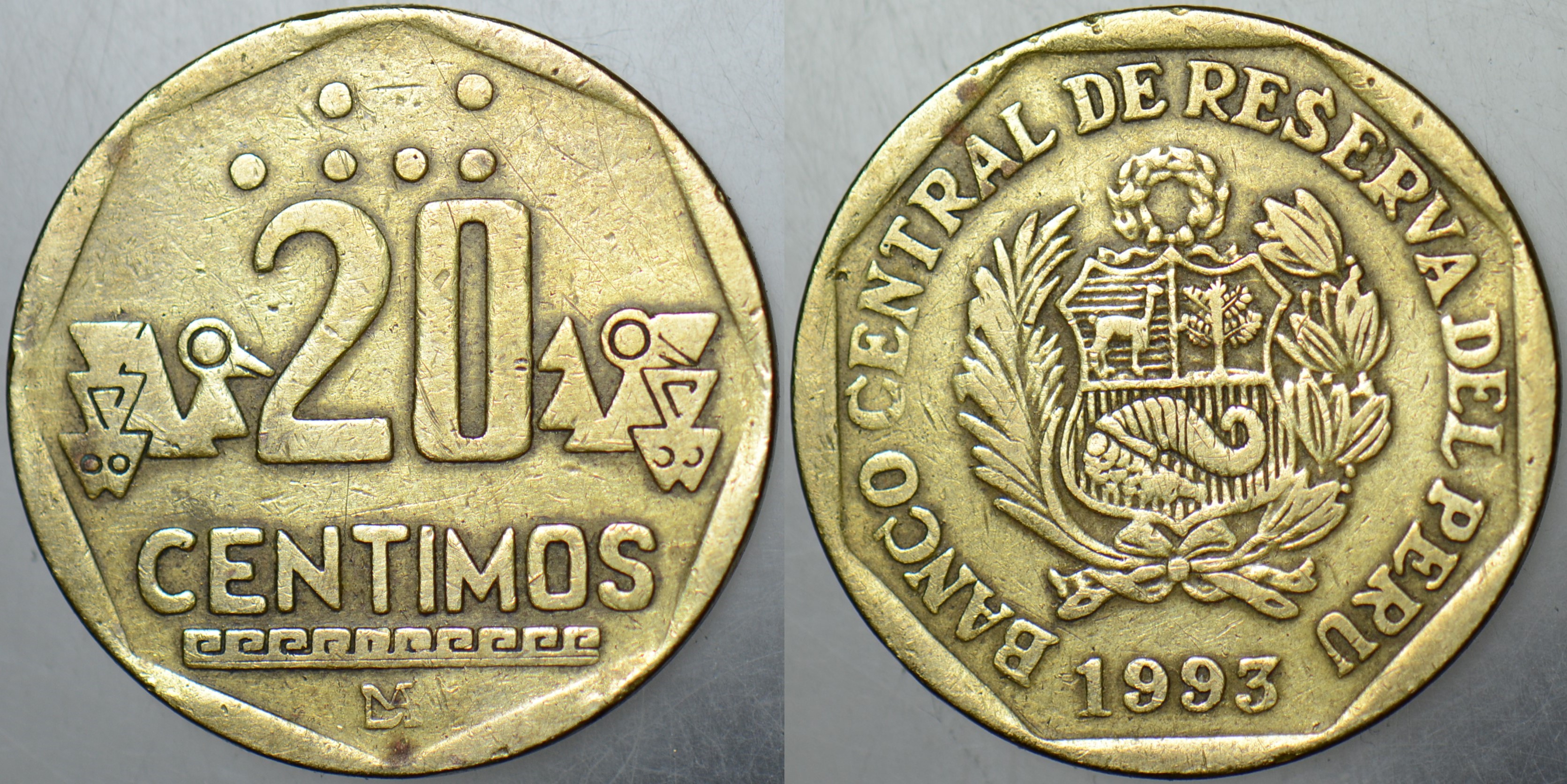 PERU 20 CENTİMOS 1993.