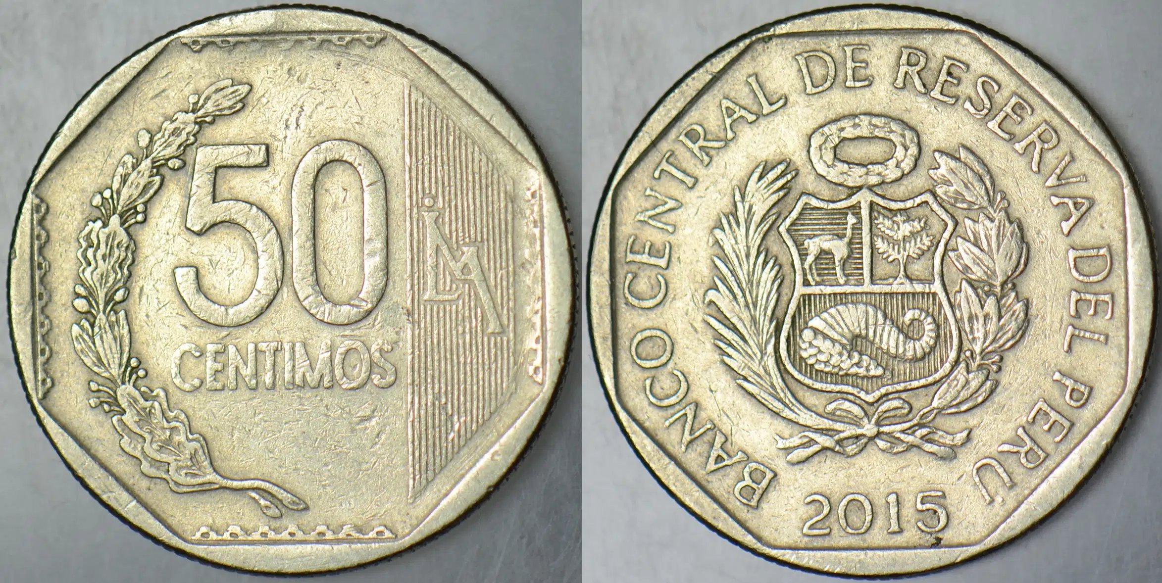 PERU 50 CENTIMOS 2015.