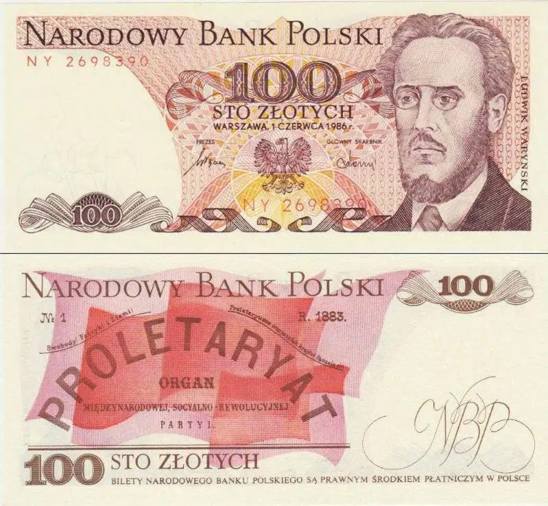 POLONYA 100 ZLOTY 1986. PROLETARYA TEMALI. ÇİL KONDİSYON.