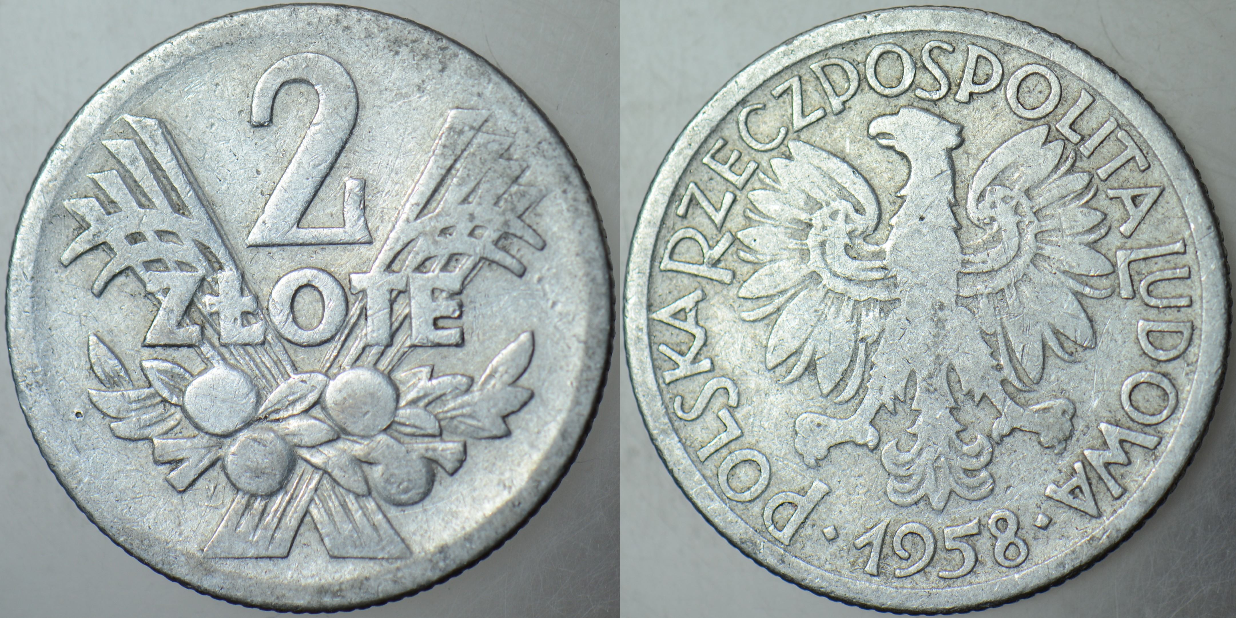 POLONYA 2 ZLOTY 1958.