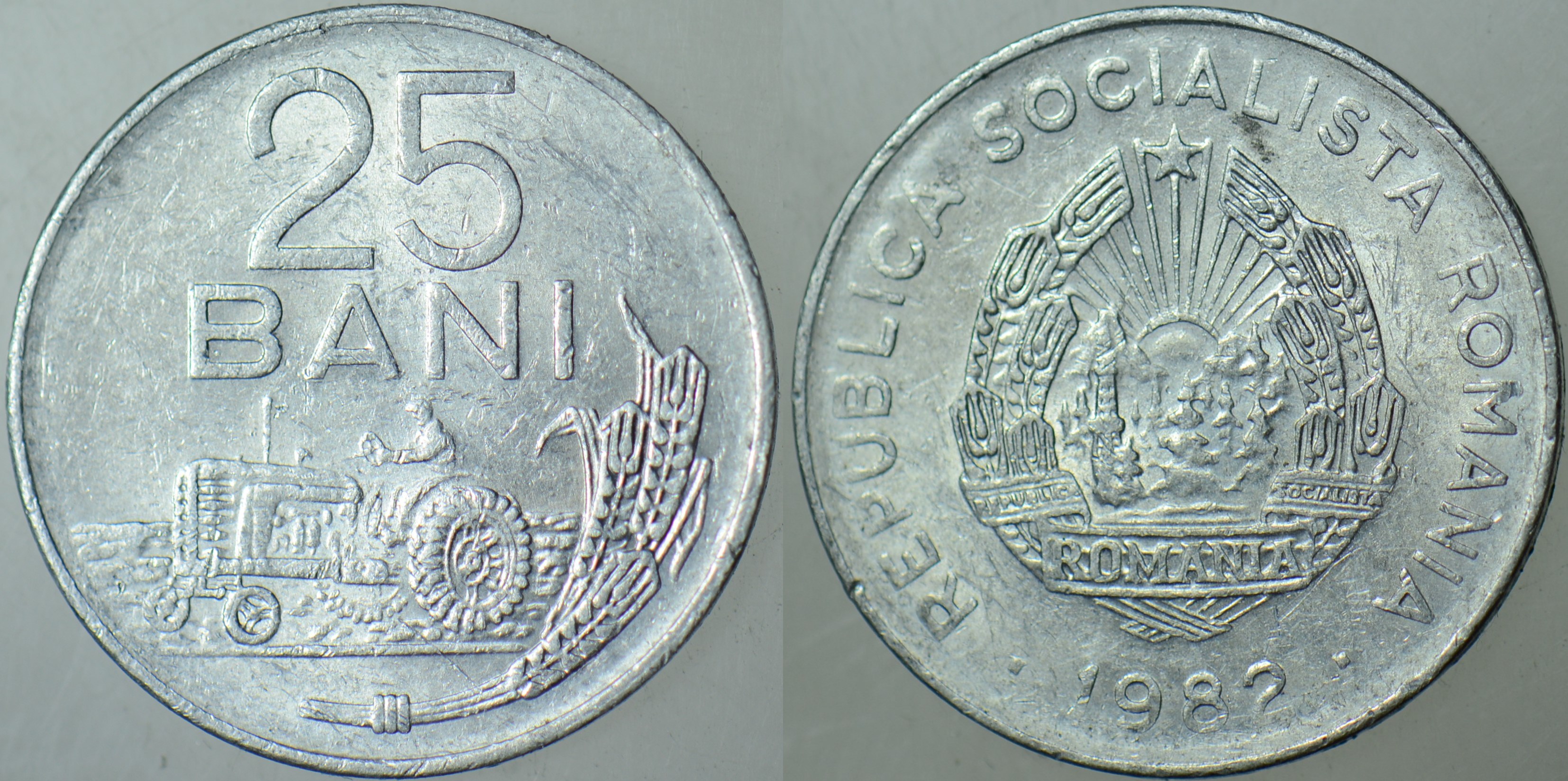 ROMANYA 25 BANİ 1982 TRAKTÖR TEMALI. ALÜMİNYUM.