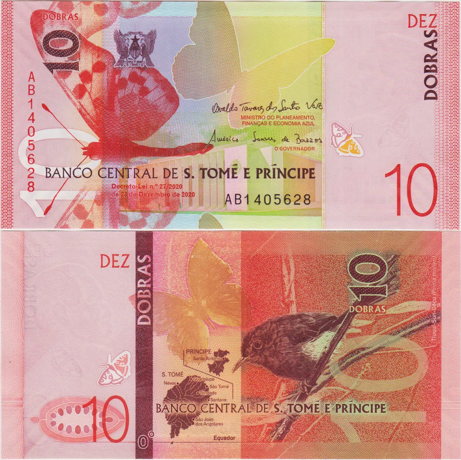 SAO TOME VE PRİNCİPE 10 DOBRA 2020 SAINT TOMAS. ÇİL.