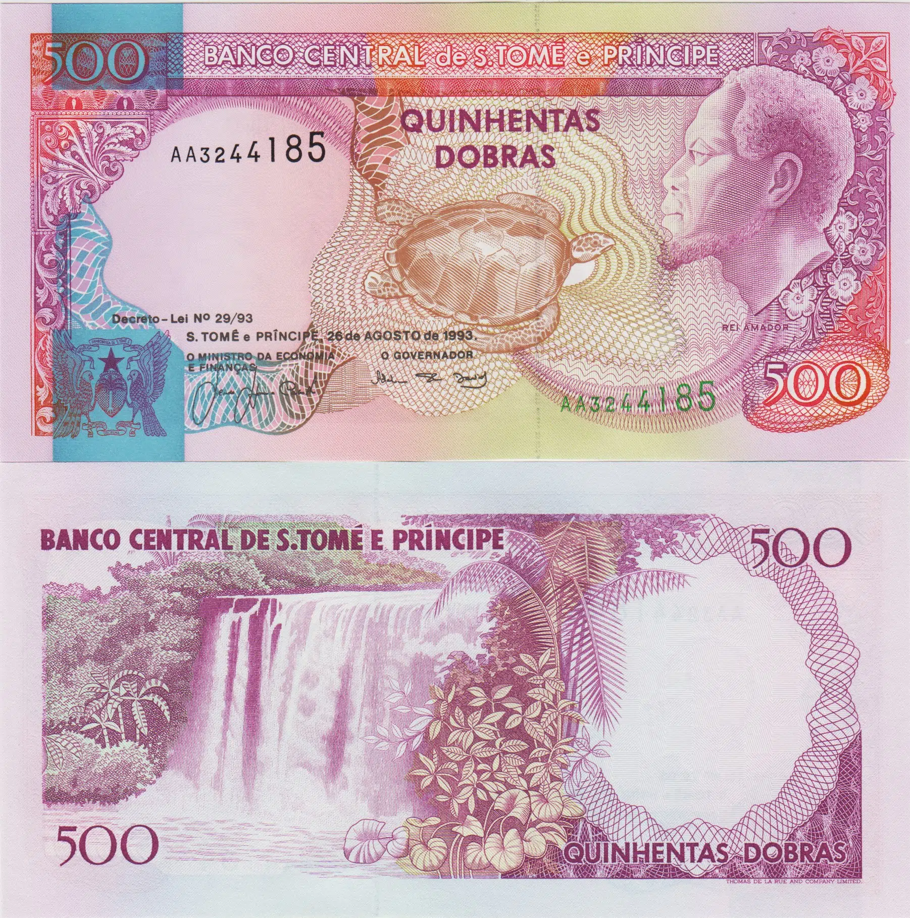 SAO TOME VE PRİNCİPE 500 DOBRA 1993 SAINT TOMAS. ÇİL KONDİSYON.