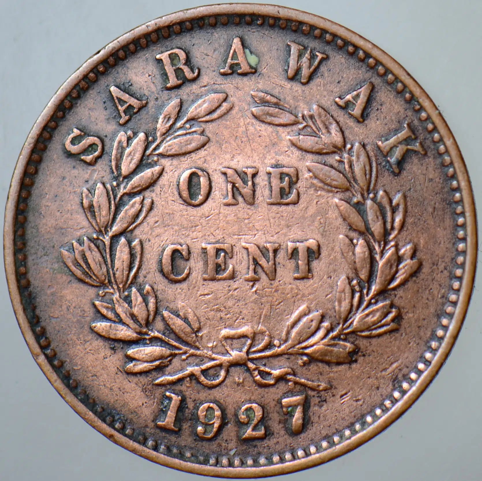 SARAWAK 1 CENT 1927 (British Malaysia) 24 mm.