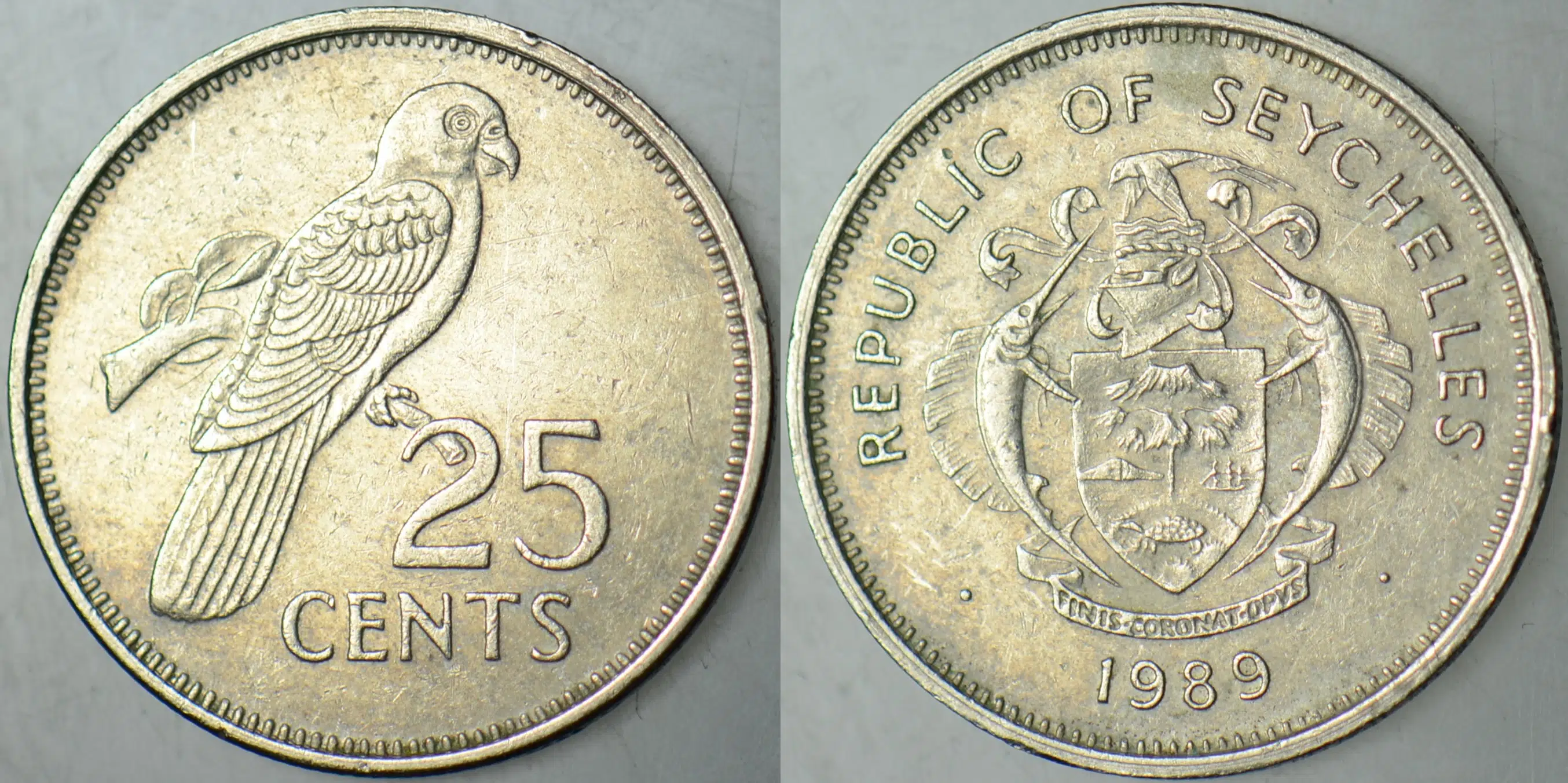 SEYŞELLER 25 CENT 1989.