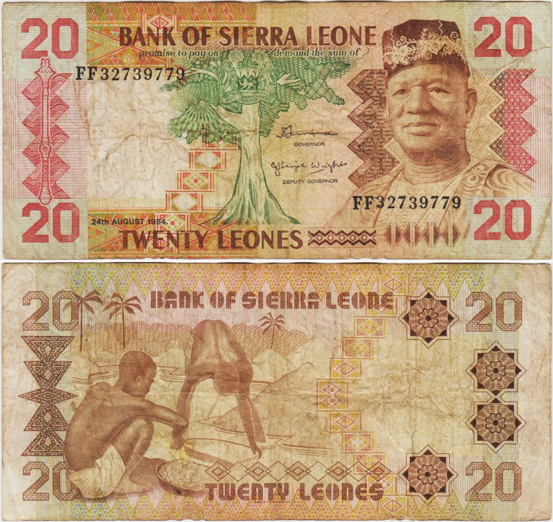 SİERRA LEONE 20 LEONE 1984 ÇOK TEMİZ(-) KONDİSYON.