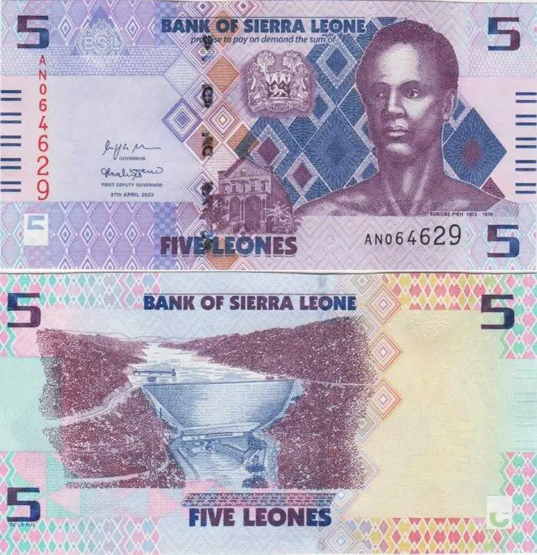 SİERRA LEONE 5 LEONE 2022. SIFIR ATILDIKTAN SONRAKİ YENİ TİP. ÇİL KONDİSYON.