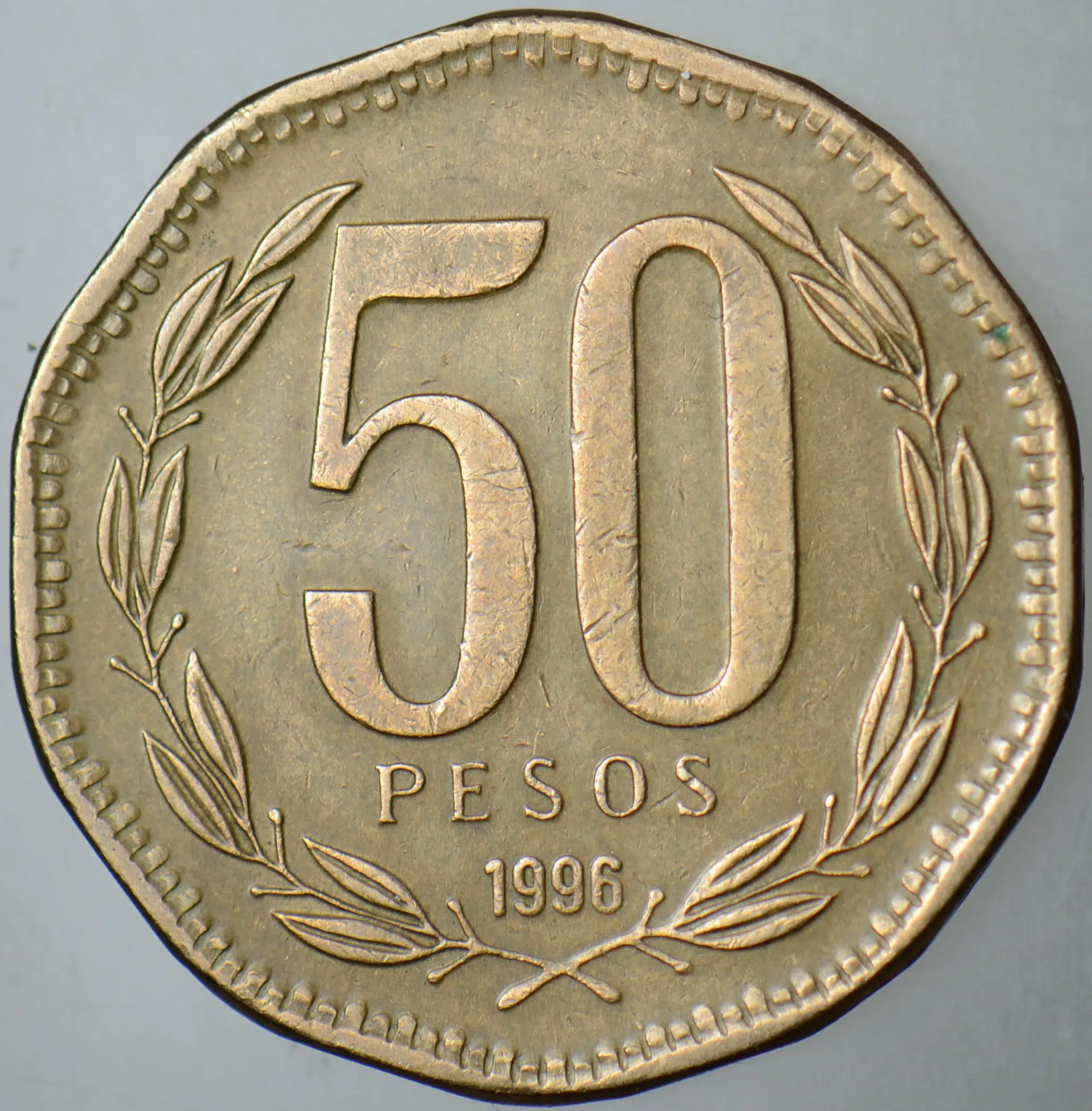 ŞİLİ 50 PESO 1996.