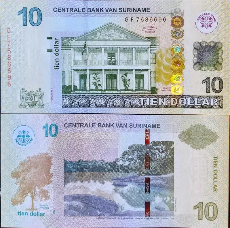 SURİNAM 10 DOLAR 2019. ÇİL KONDİSYON.