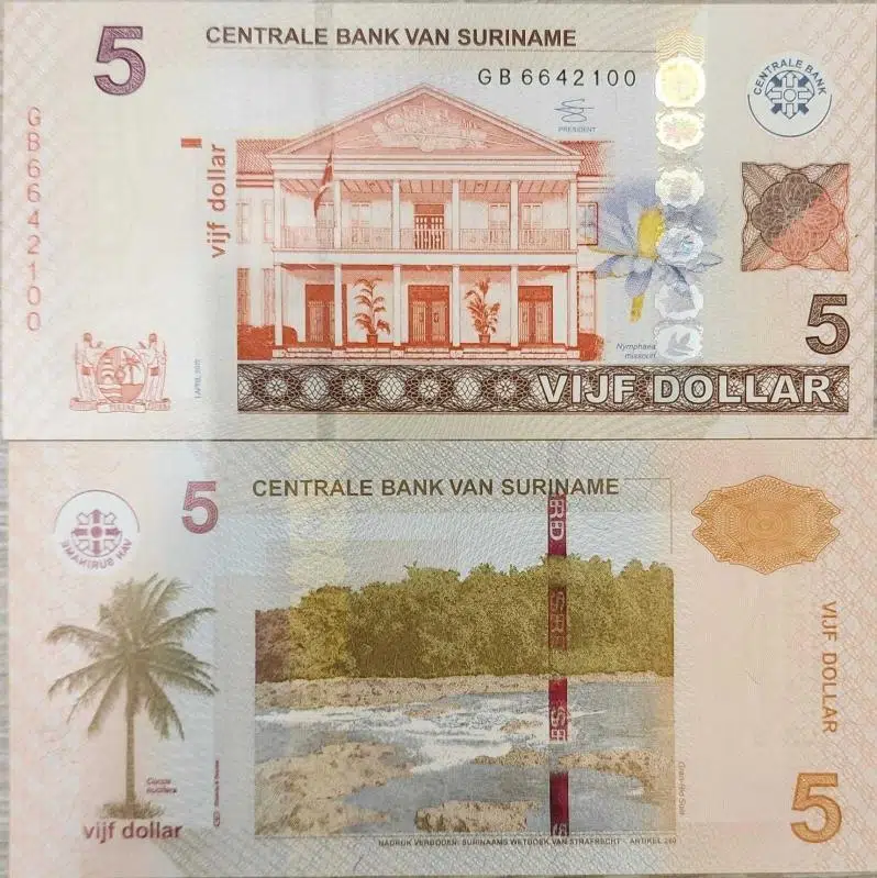 SURİNAM 5 DOLAR 2012. ÇİL KONDİSYON.