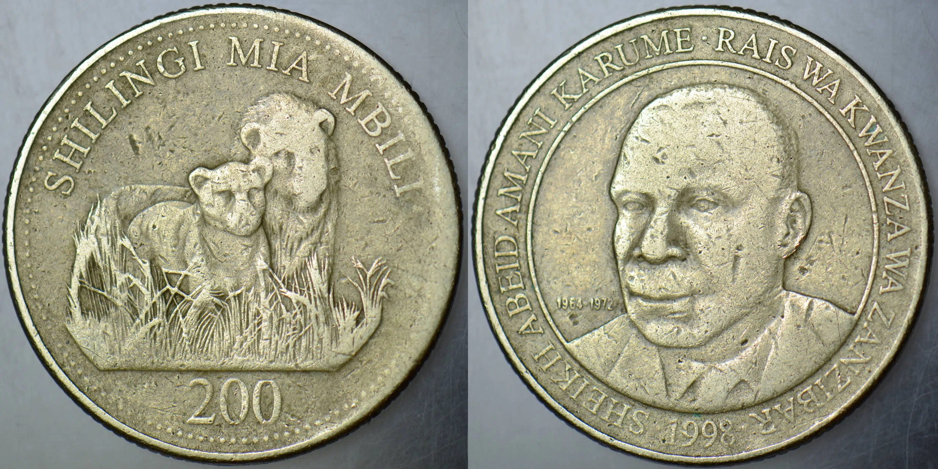 TANZANYA 200 ŞİLİN 1998.