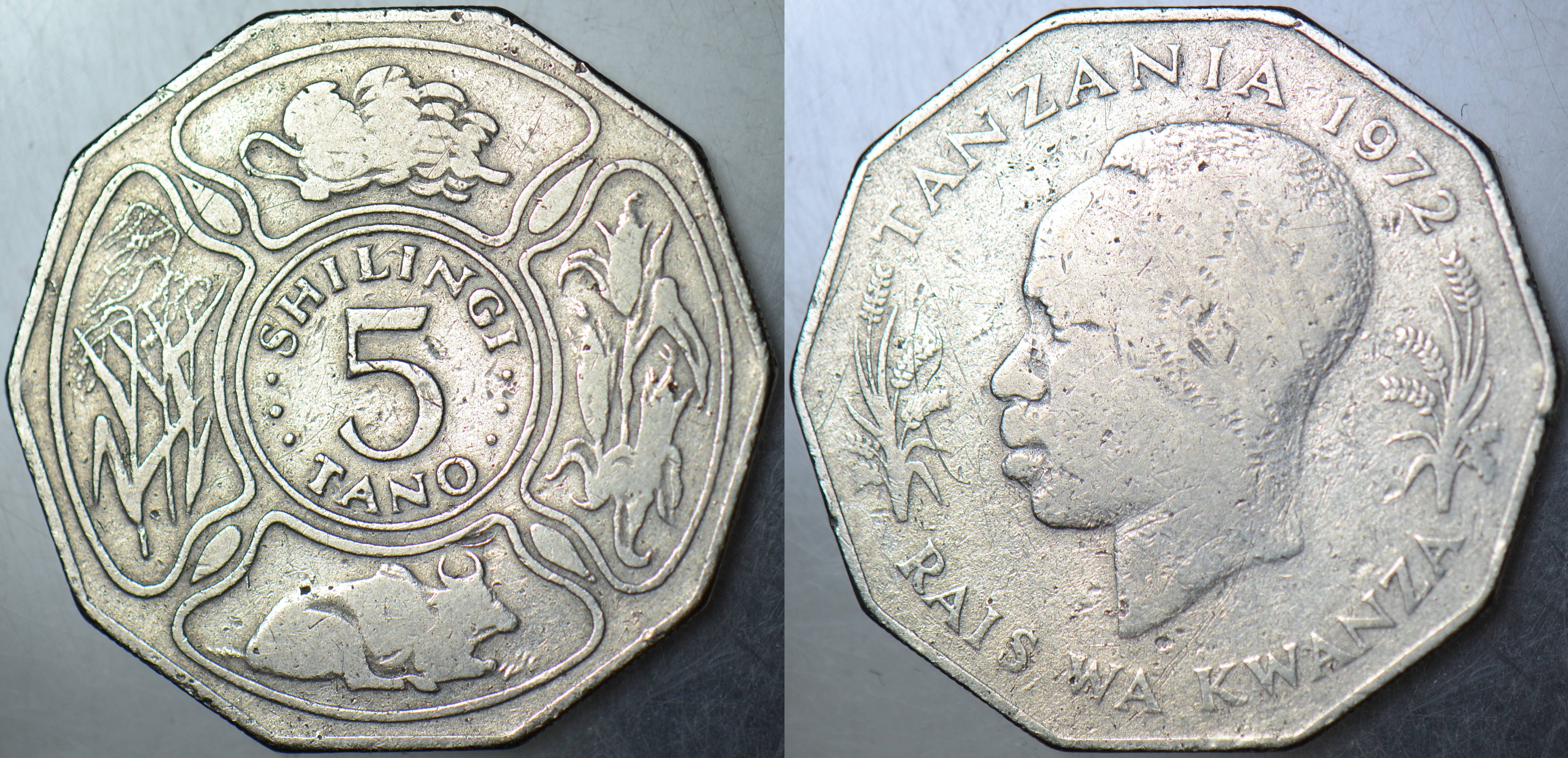 TANZANYA 5 ŞİLİN 1972.
