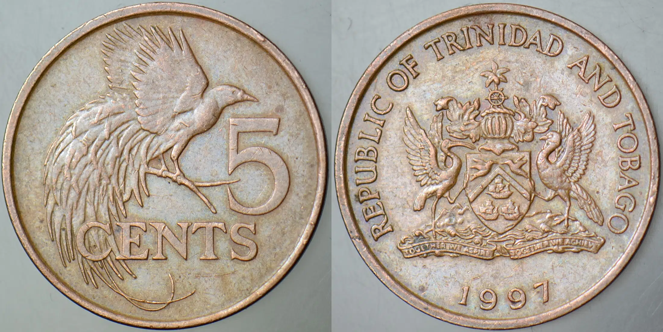 TRİNİDAD VE TOBAGO 5 CENT 1997.