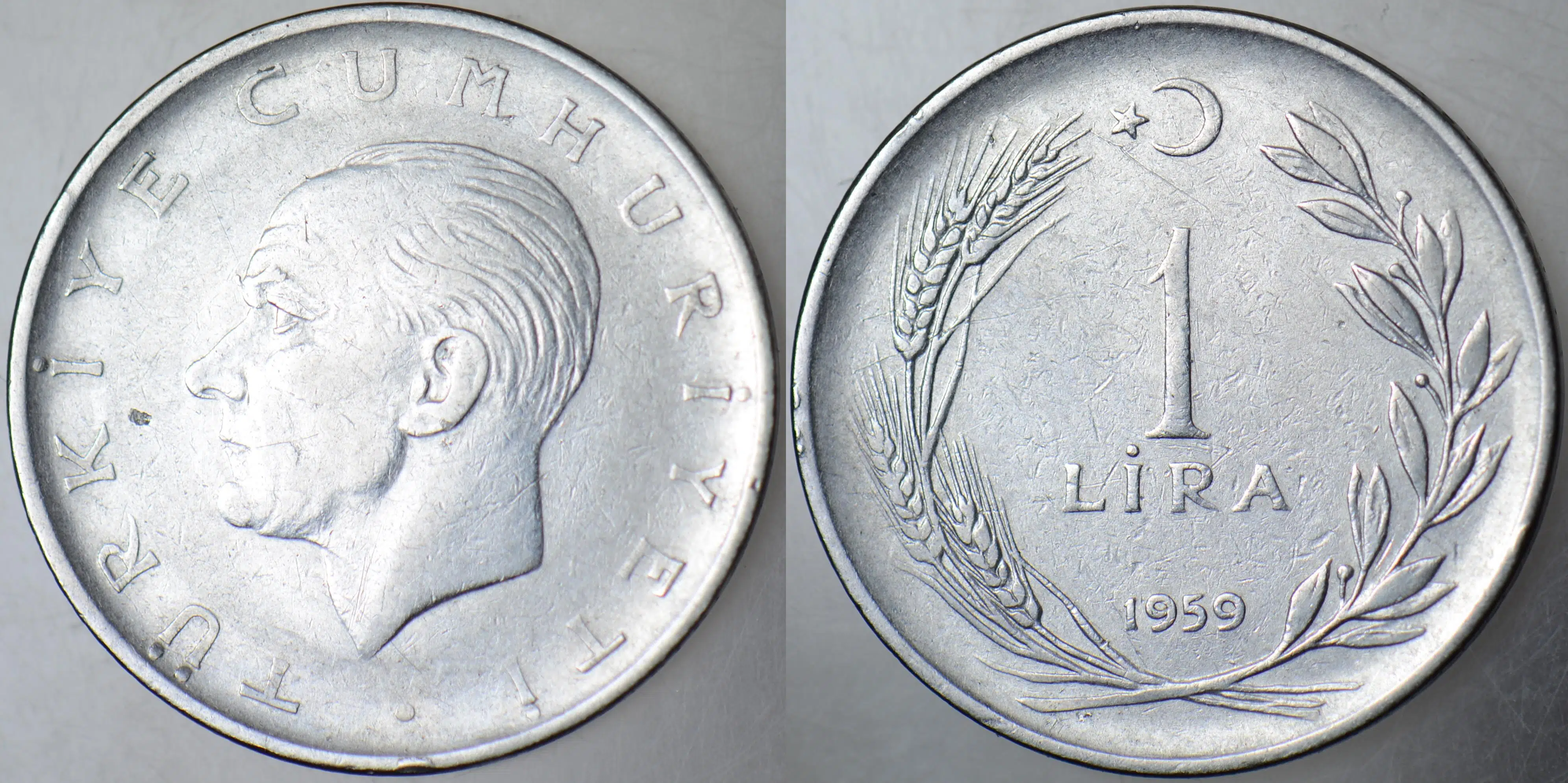 TÜRKİYE CUMHURİYETİ 1 LİRA 1959.