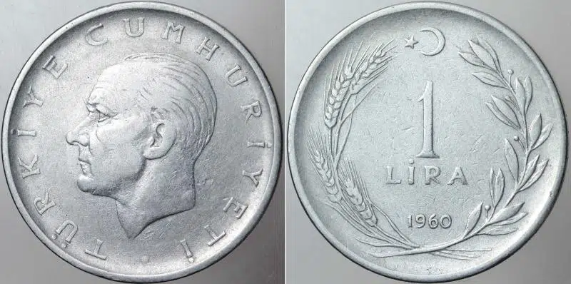 TÜRKİYE CUMHURİYETİ 1 LİRA 1960.