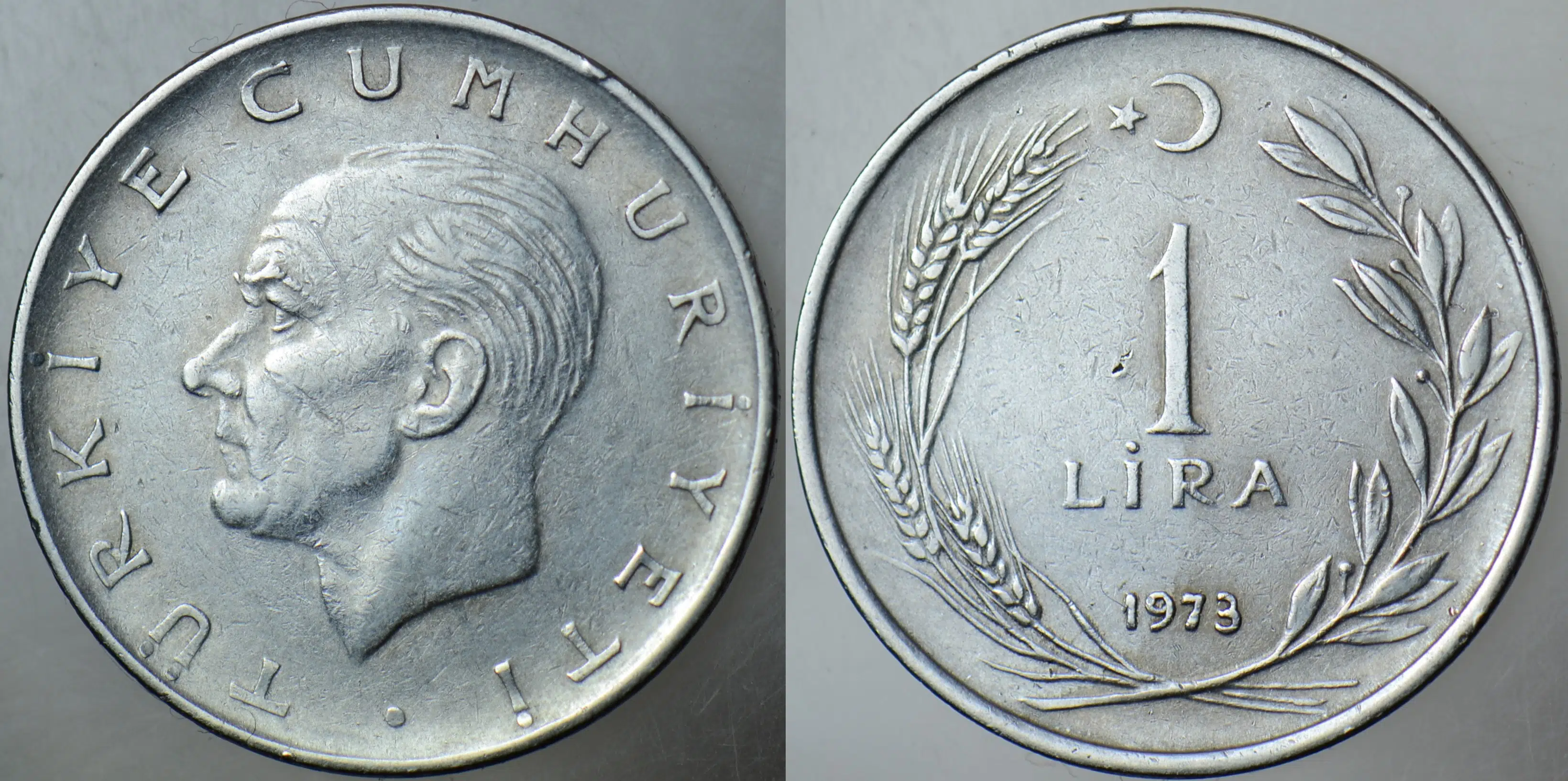 TÜRKİYE CUMHURİYETİ 1 LİRA 1973.