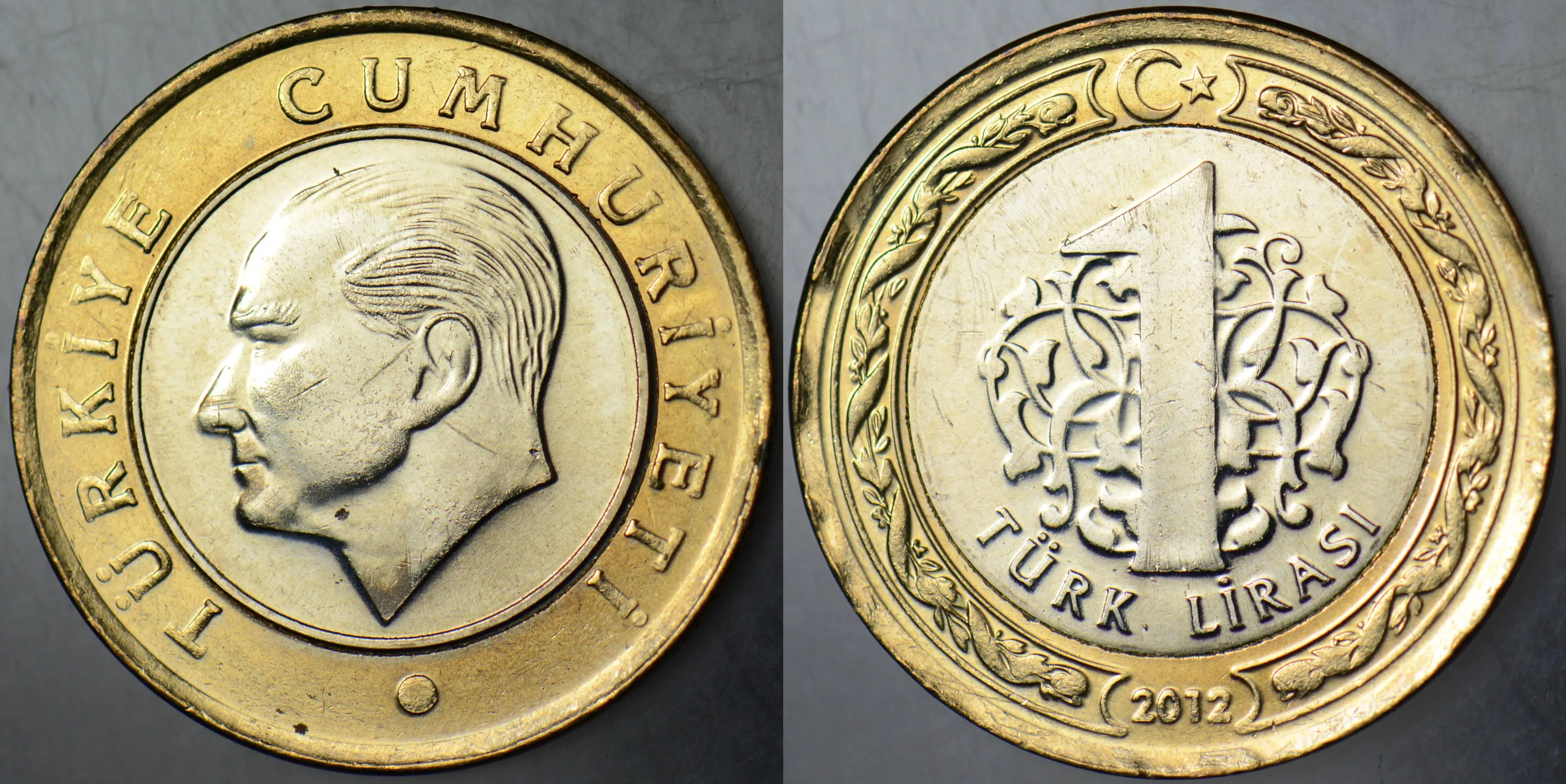 TÜRKİYE CUMHURİYETİ 1 LİRA 2012 EN AZ BASILAN TARİH. ÇİL(-)