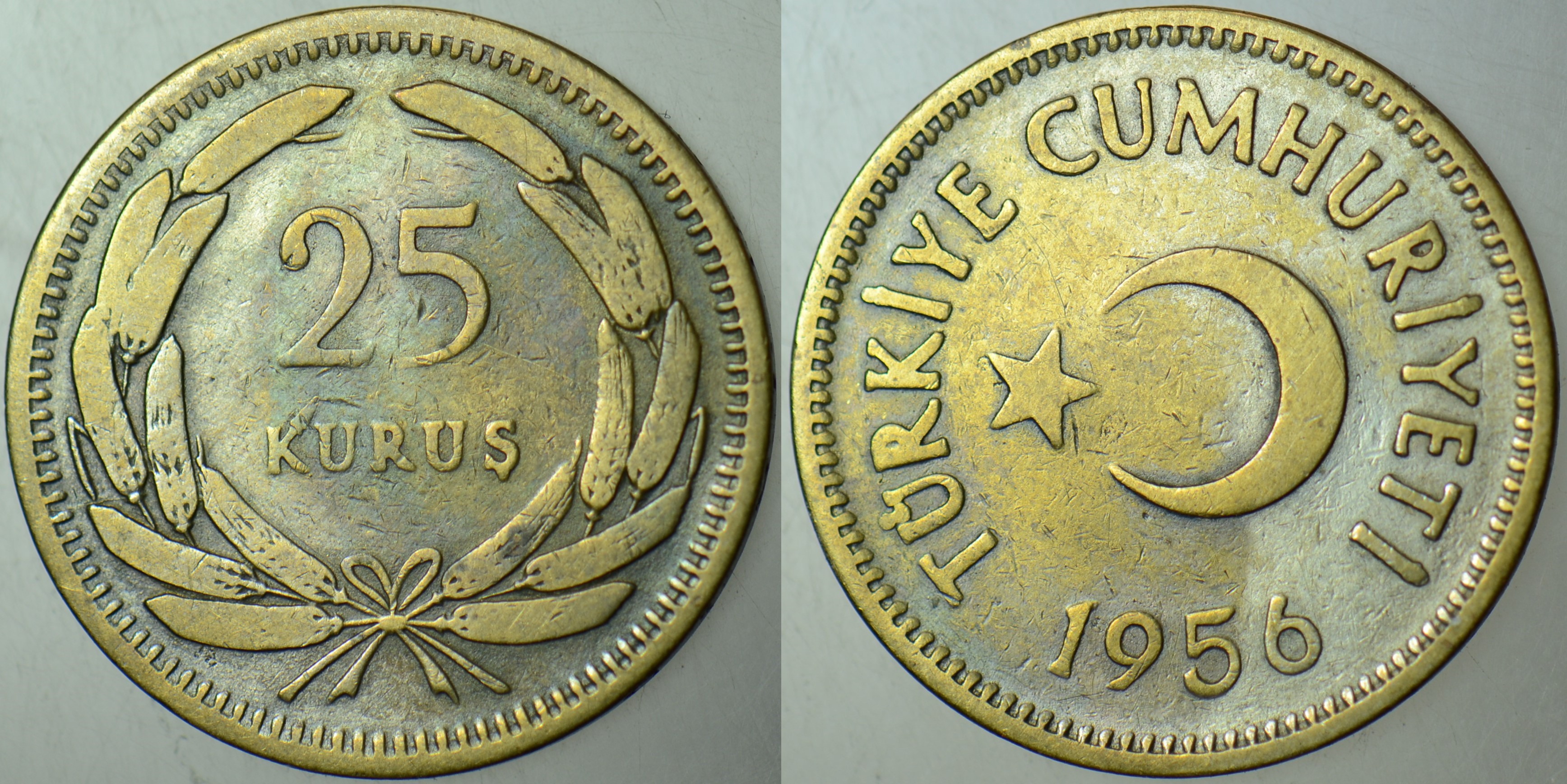 TÜRKİYE CUMHURİYETİ 25 KURUŞ 1956.