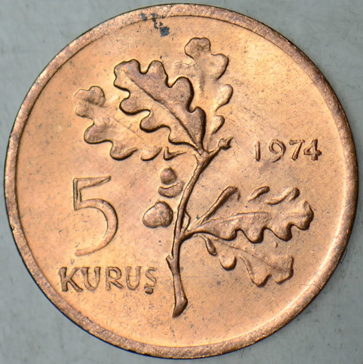5 KURUŞ 1974 ÇİL(-) KONDİSYON.