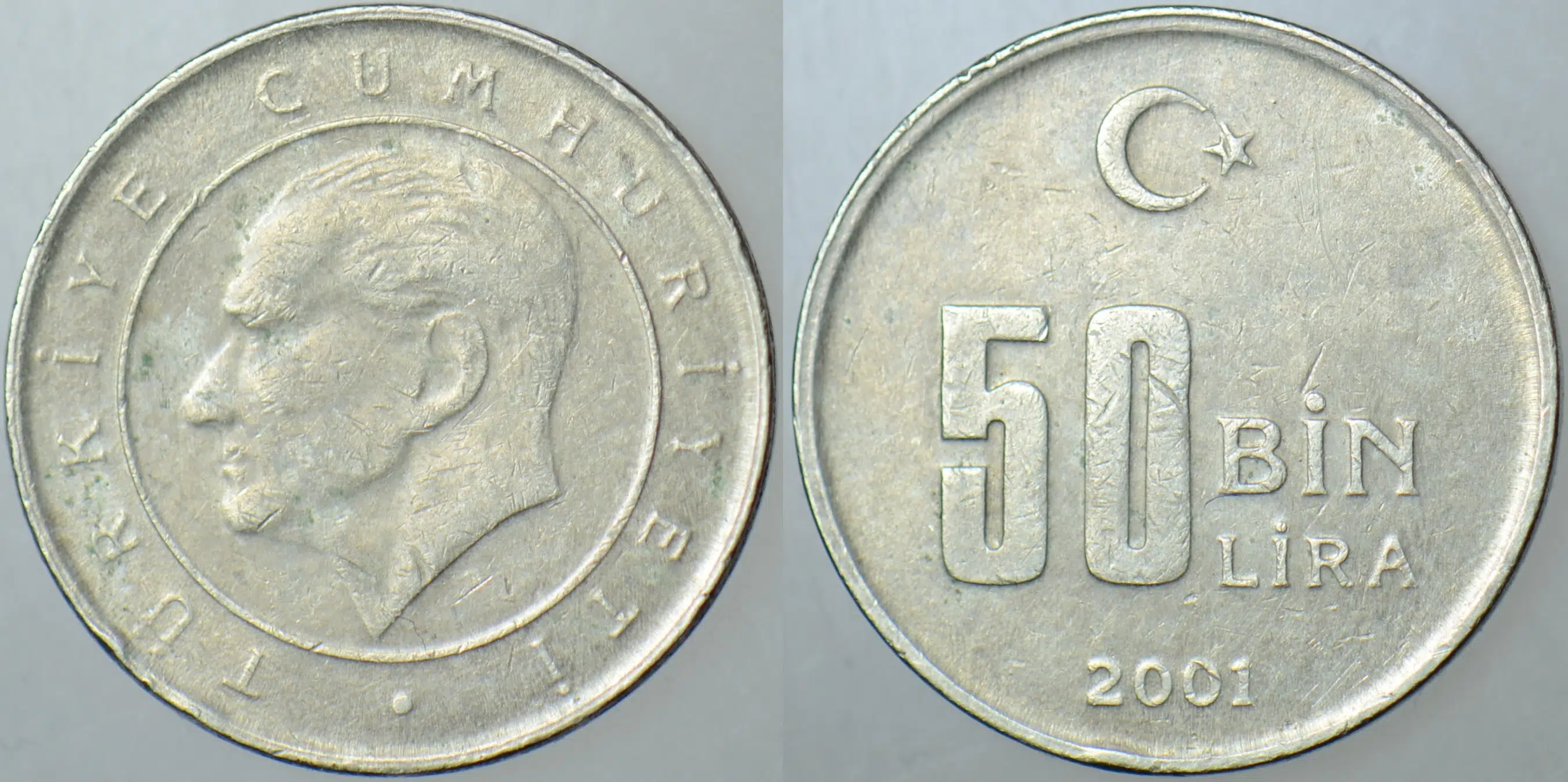 TÜRKİYE CUMHURİYETİ 50 BİN LİRA 2001.
