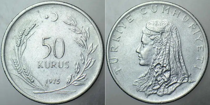 TÜRKİYE CUMHURİYETİ 50 KURUŞ 1975.