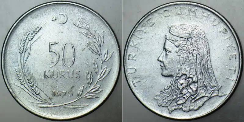 TÜRKİYE CUMHURİYETİ 50 KURUŞ 1979.