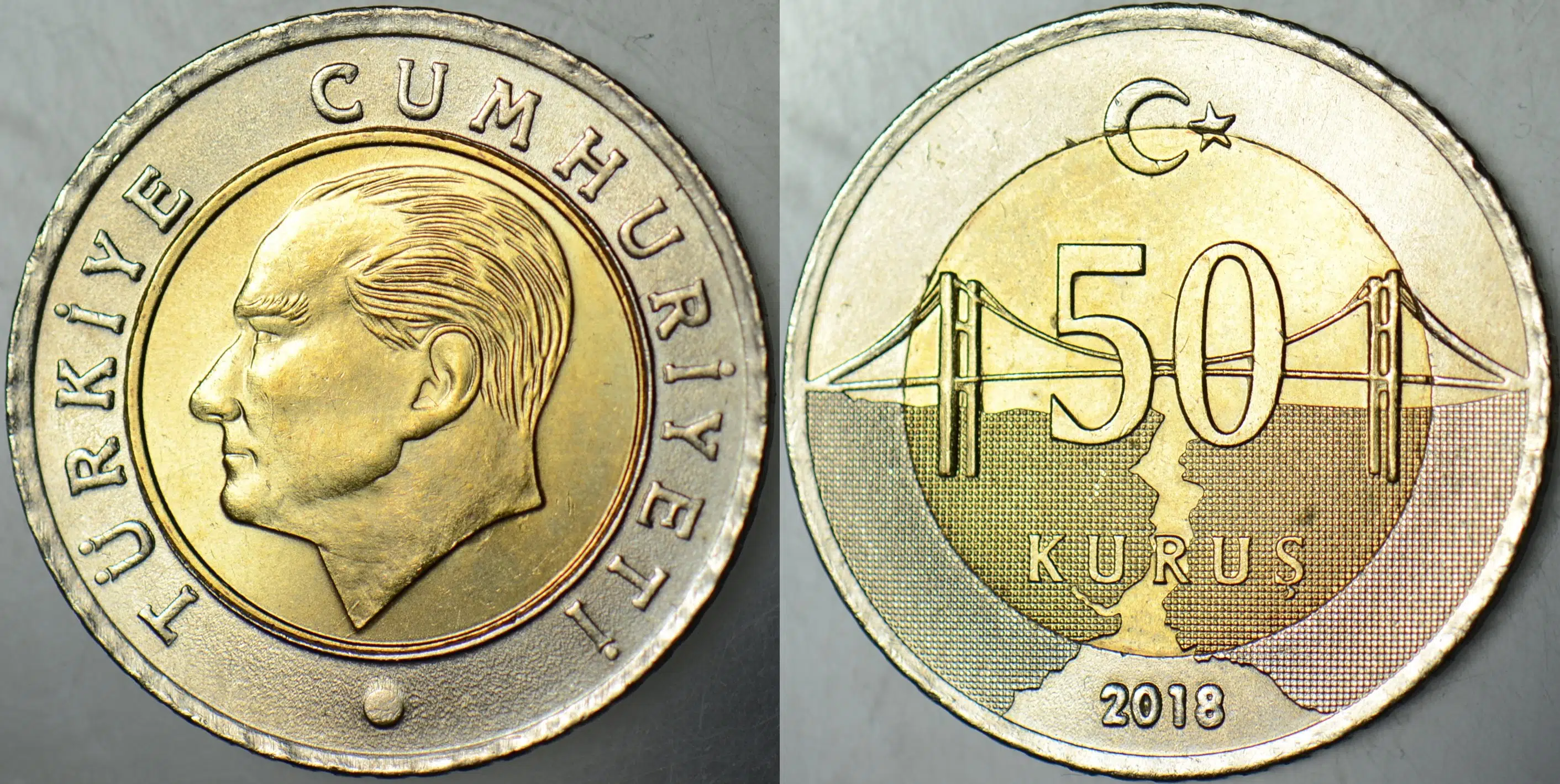 TÜRKİYE CUMHURİYETİ 50 KURUŞ 2018 ÇİL.