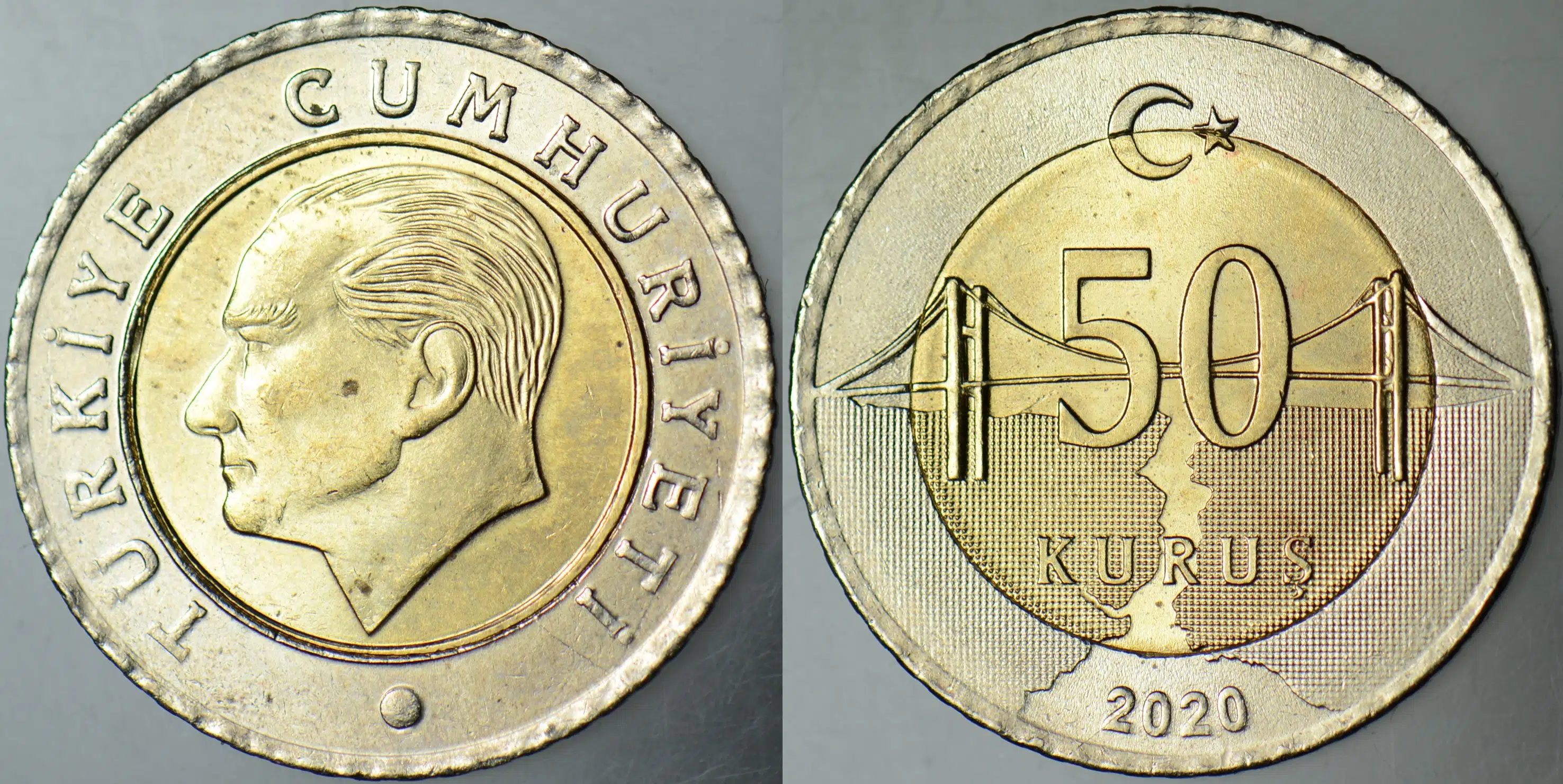 TÜRKİYE CUMHURİYETİ 50 KURUŞ 2020 ÇİL.
