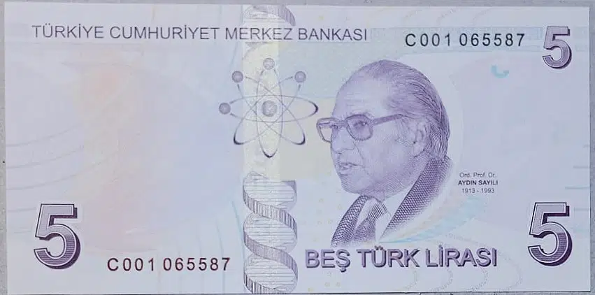 TÜRKİYE CUMHURİYETİ 9. EMİSYON 5 LİRA C001 ÇİL.