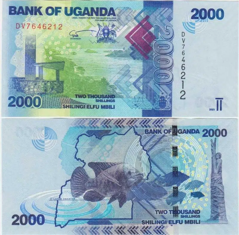 UGANDA 2000 ŞİLİN 2021 ÇİKLİT BALIĞI TEMALI. ÇİL KONDİSYON.