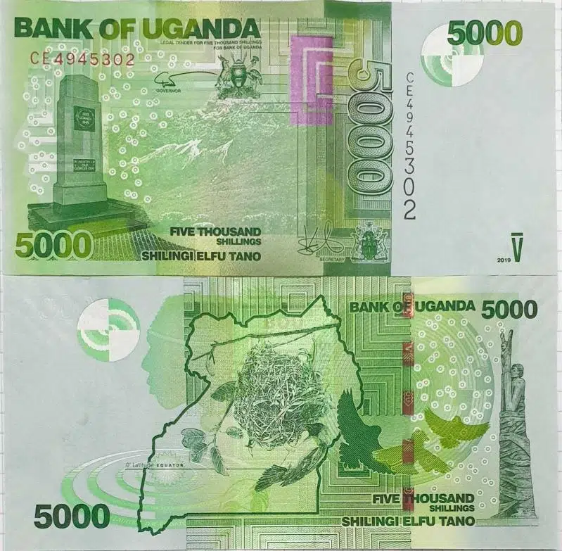 UGANDA 5000 ŞİLİN 2019 ÇİL KONDİSYON.