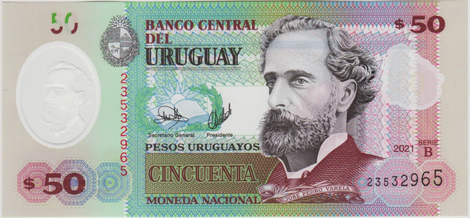 URUGUAY 50 PESO 2021 POLYMER ÇİL.