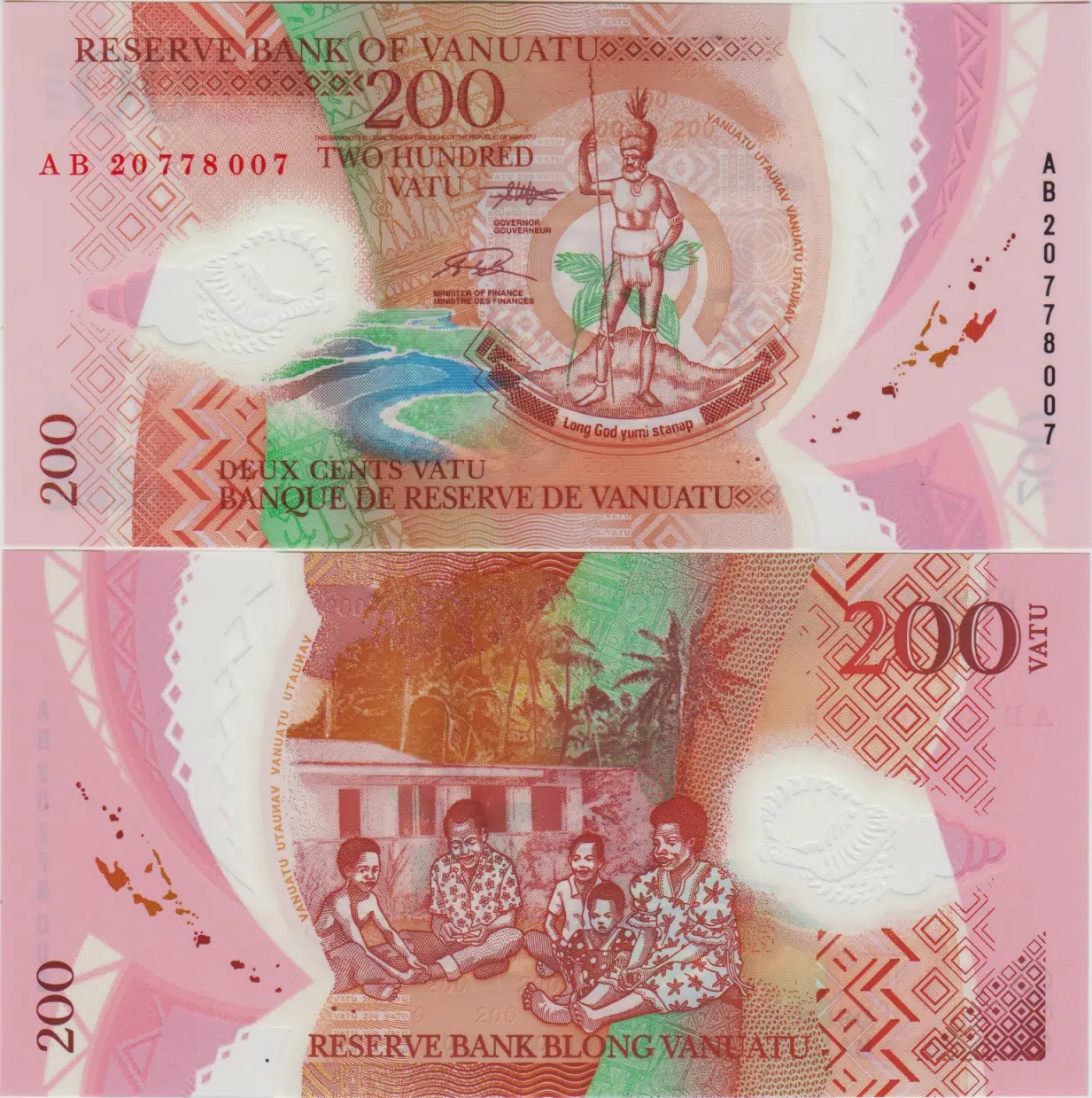 VANUATU 200 VATU 2020 POLYMER ÇİL.