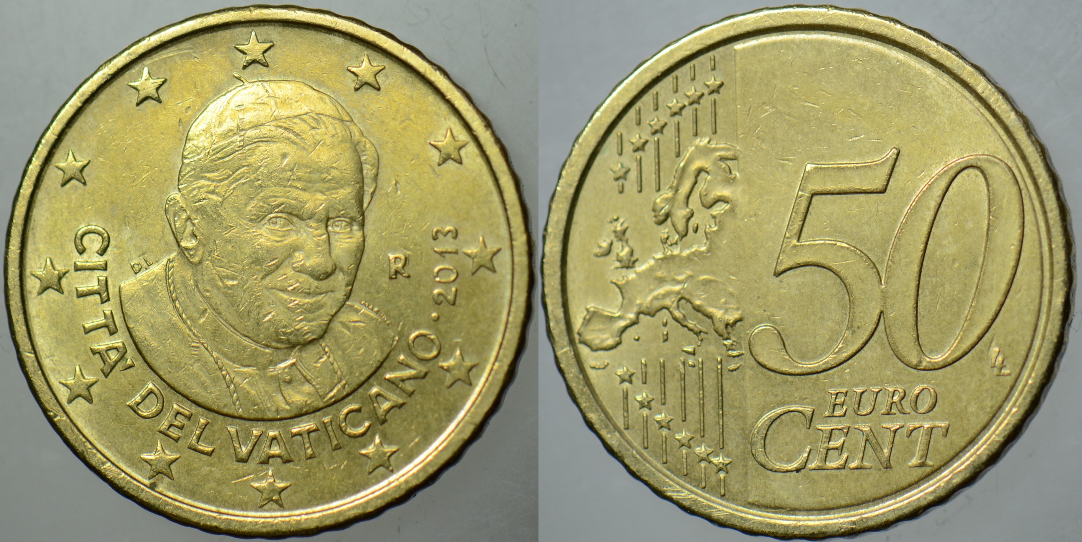 VATİKAN 50 EURO CENT 2013 PAPA 16. BENEDİCT DÖNEMİ.