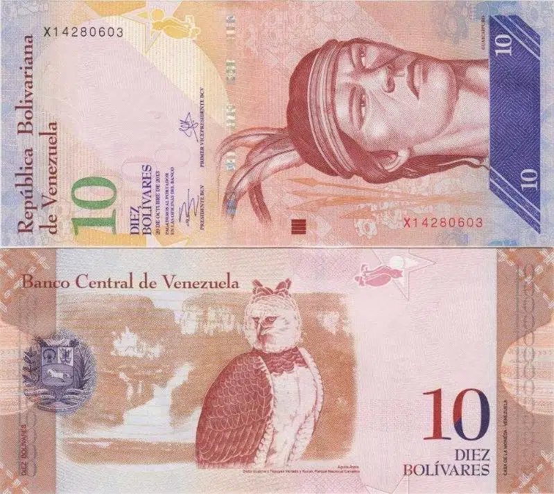 VENEZUELA 10 BOLİVAR 2013. X SERİ NOLU. ÇİL.