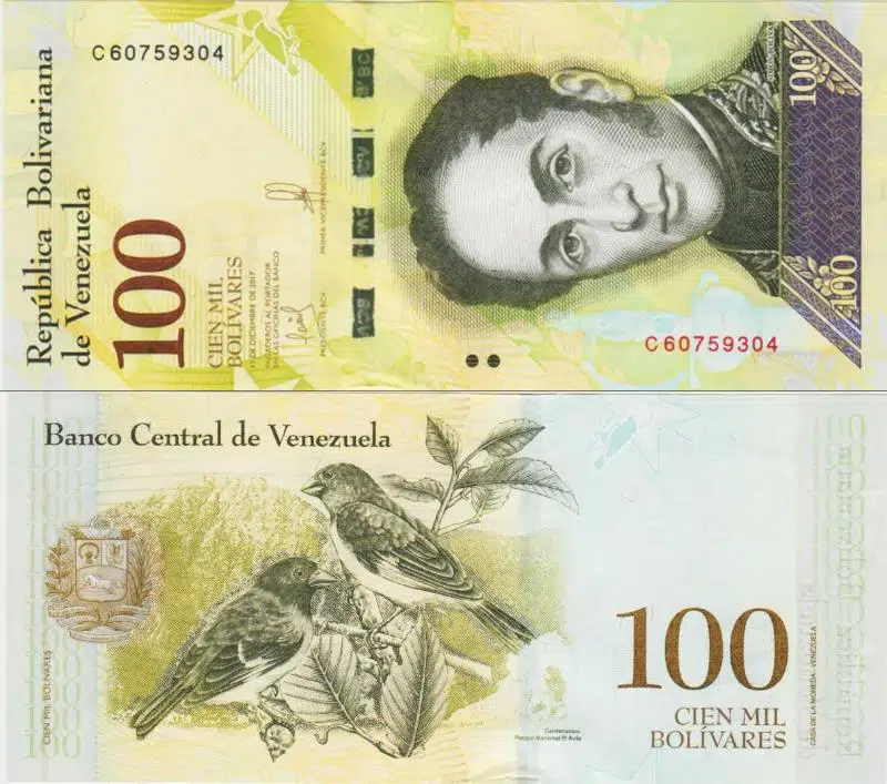 VENEZUELA 100.000 BOLİVAR SOBERANO 2017 ÇİL KONDİSYON.