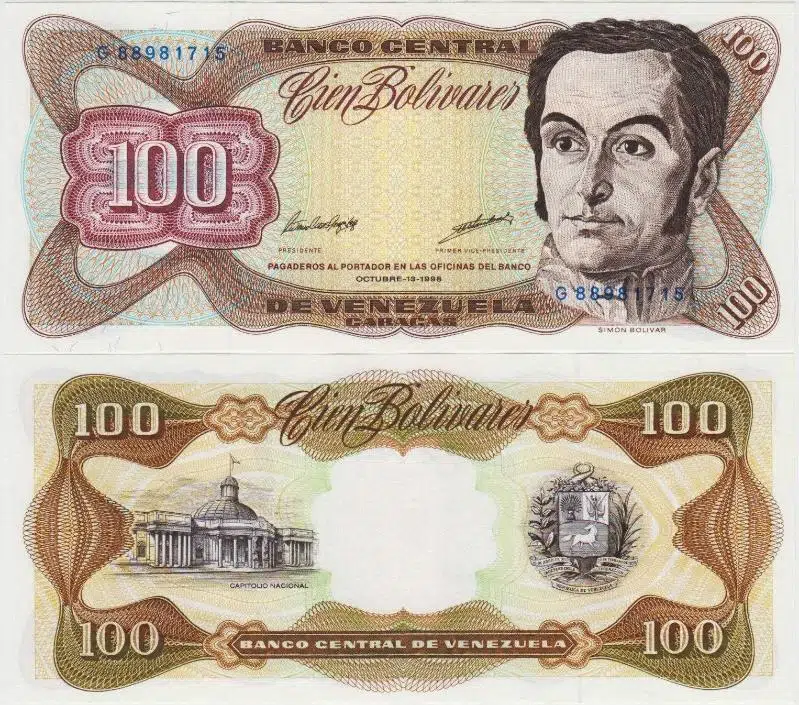 VENEZUELA 100 BOLİVAR 1998 ÇİL KONDİSYON.