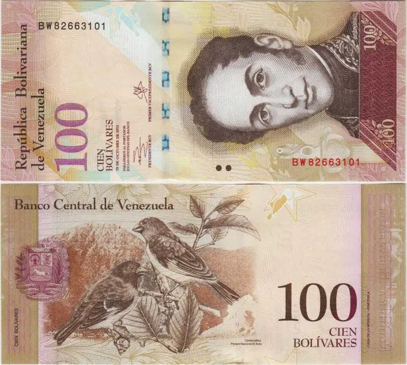 VENEZUELA 100 BOLİVAR 29 EKİM 2013. ÇİL KONDİSYON.