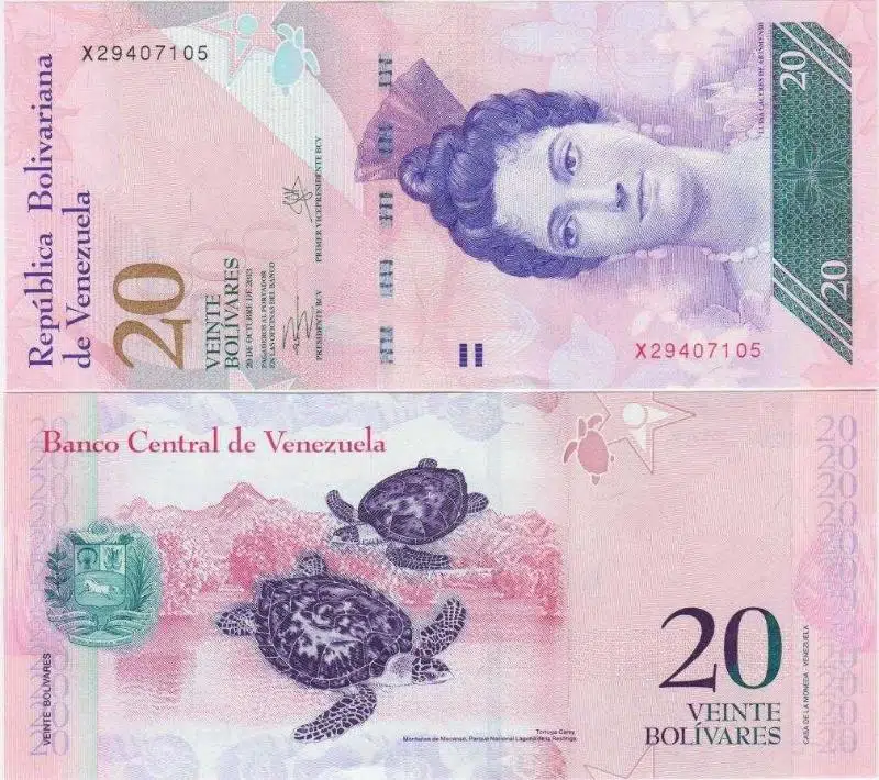 VENEZUELA 20 BOLİVAR 2013. X SERİ NOLU. ÇİL KONDİSYON.