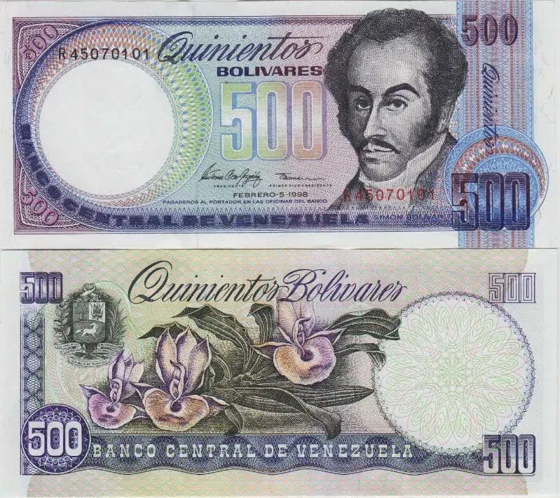 VENEZUELA 500 BOLİVAR 5 ŞUBAT 1998. ÇİL KONDİSYON.