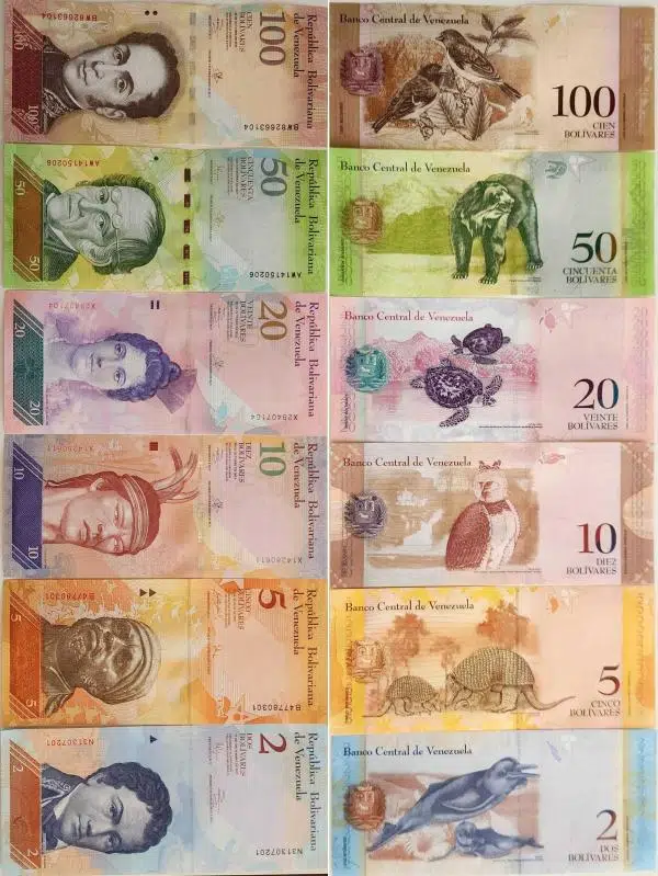 VENEZUELA 6 LI SET 2-5-10-20-50-100 BOLİVAR 2007-2015 ARASI. HEPSİ ÇİL KONDİSYON.
